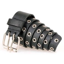 Milwaukee Leather 7119 Men Genuine Leather Grommet Detailing Nickel Buckle Belt