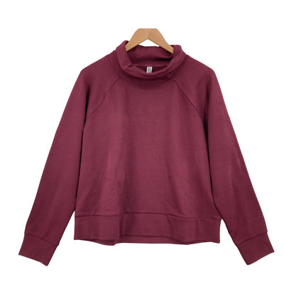 RBX Women's Maroon Mock Neck Long Sleeve Pullover Sweatshirt Size L