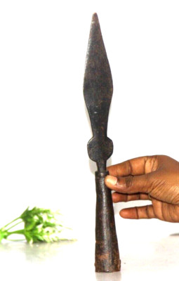 Antique Iron Spear Head Collectible Hand Forged Damascus Lance, Vouge, Dagger