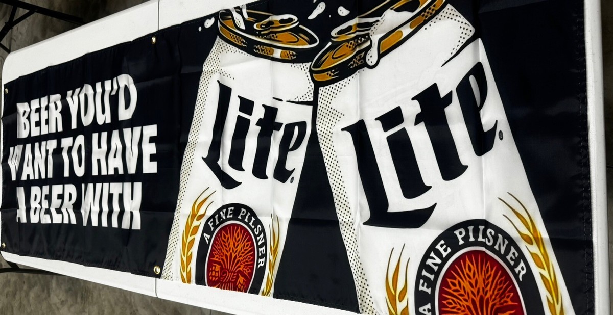 MILLER LITE Beer Flag It'S Miller Time 2X6ft Banner Man Cave | eBay