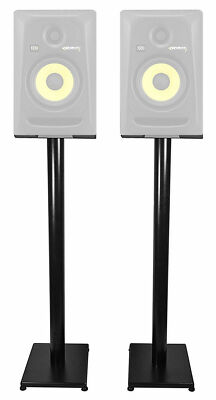 Pair Rockville 37  Black Steel Speaker Stands For KRK ROKIT 5 G3 Monitors