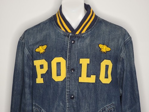 Polo Ralph Lauren Polo and Tiger Custom Denim Baseball Jacket Size 2XL - Picture 3 of 10