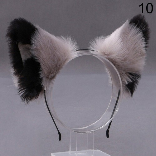 Cute Faux Plush Fluffy Cat Ears Hair Hoop Hairband Head Band Headwear Party - Picture 21 of 35