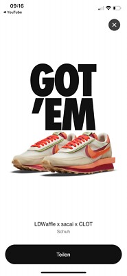 Nike Sacai x Clot Sneaker Grösse 38 