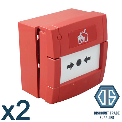 2x KAC Fire Alarm, Conventional Break Glass Manual Call Point 470ohm ...