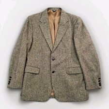 Levi  s Blazer Mens 42R Brown Wool Polyester Tweed Jacket Sport Coat Vintage 80s