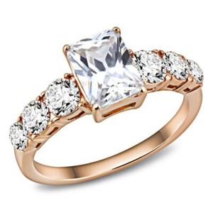 Authentic Radiant Rose Gold Plated Wedding Ring