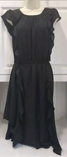 Gap Women's Black Ruffle Midi Dress #920852 NWT! XS Xtra-Small