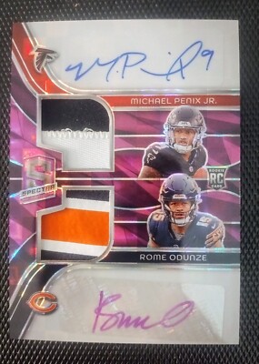 2024 Spectra Michael Penix Jr Rome Odunze Dual Patch Auto Scope Purple /30