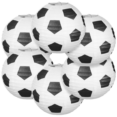 6 Pcs Unique Sports Theme Creative Hanging Football Paper Lanterns