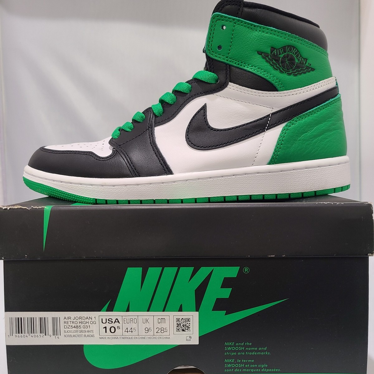 jordan 1 lucky green white laces