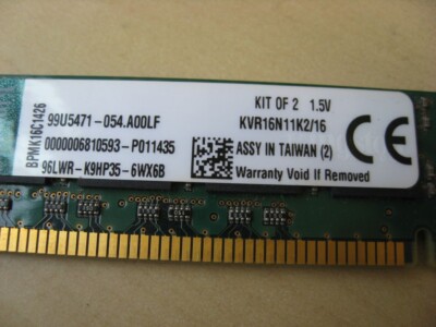 BD1467 Kingston KVR16N11K2/16, Speichermodul, 16GB (2 x 8 GB)