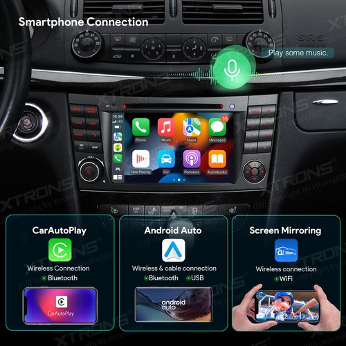 7" Autoradio Android 14 GPS 4G 8Kern CarPlay DVD DSP für Mercedes W211 E400/E500 - Bild 2 von 24