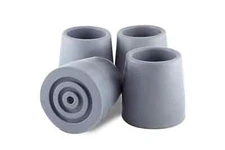 Replacement Walker/Commode Tips, Gray, 1 1/8"