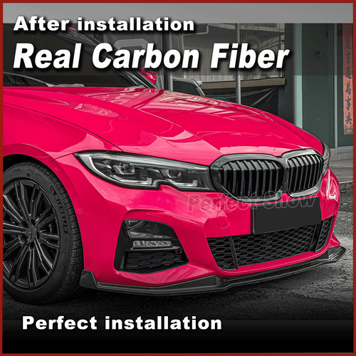 FOR 2019-2023 BMW G20 M340i 330i REAL CARBON Front Bumper Lip Spoiler Splitters  - Picture 4 of 11