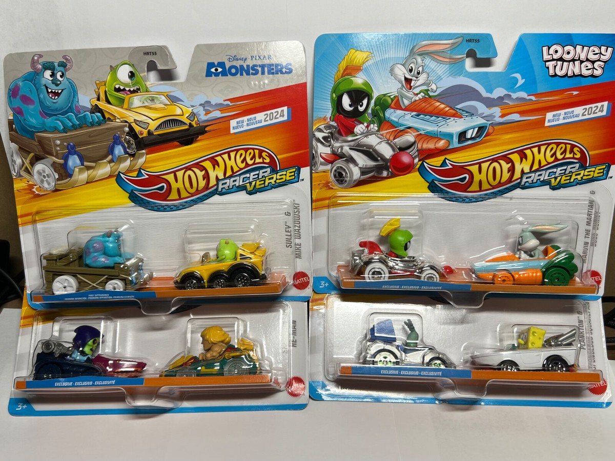 Hot Wheels RacerVerse 2 Packs- Disney, LooneyTunes, Marvel