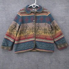 Ivy Jacket Womens Medium Southwestern Wool Blend Vintage Made In Usa Multicolor