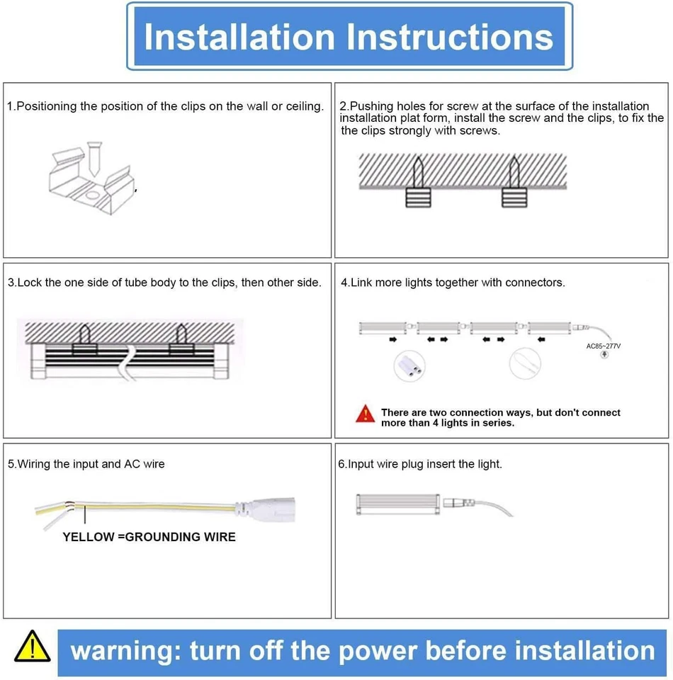 Упаковка из 20 встроенных светодиодных ламп T8 8 футов 100 Вт 8 футов светодиодная трубка магазинный свет 6000K - Изображение 3 из 4