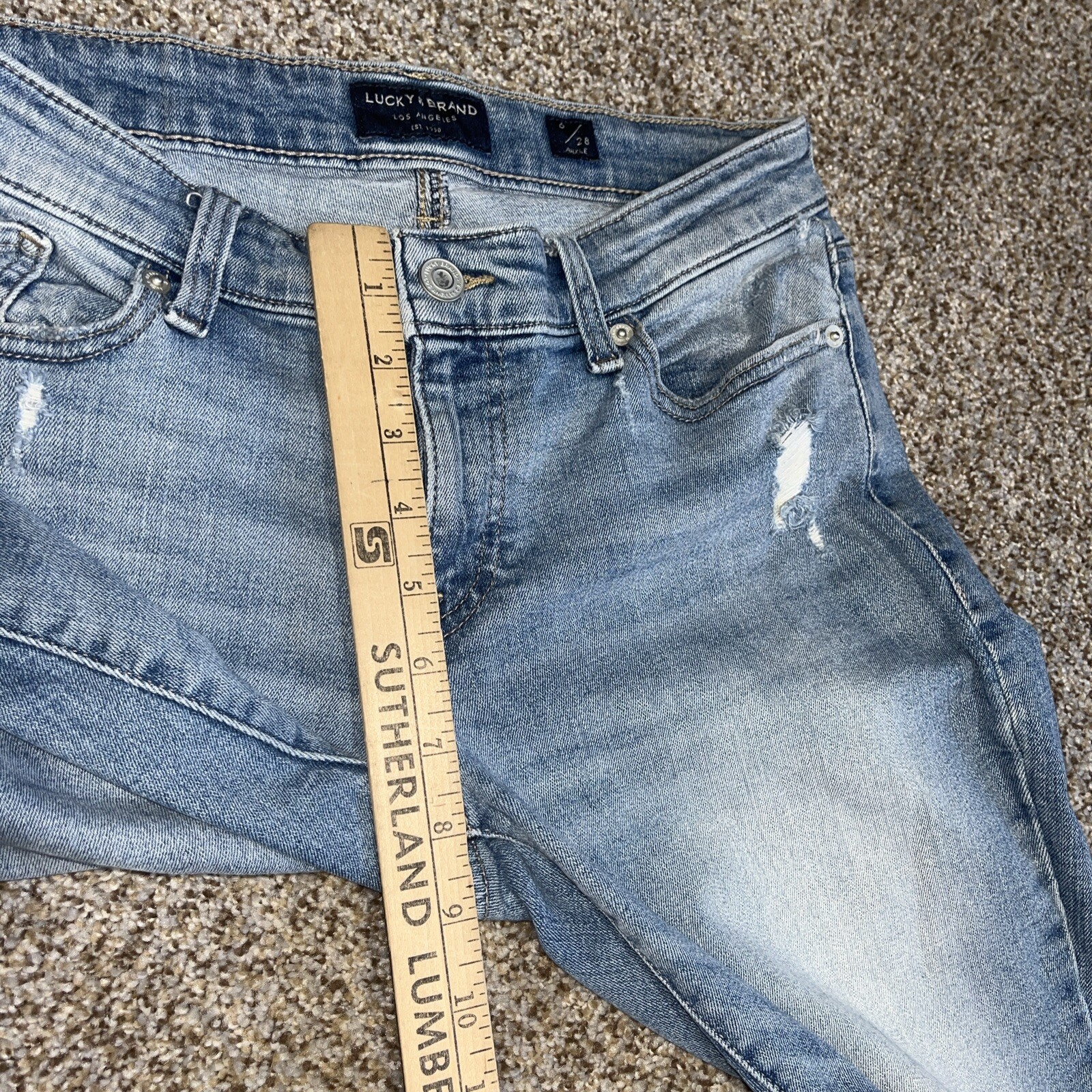 Lucky Brand Jeans Womens Size 6/28 28x26 Blue Denim Stella Skinny Ankle - View 9