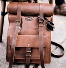 Leather Bag Roll Top  Genuine Laptop Backpack Rucksack  Satchel Travel Bag