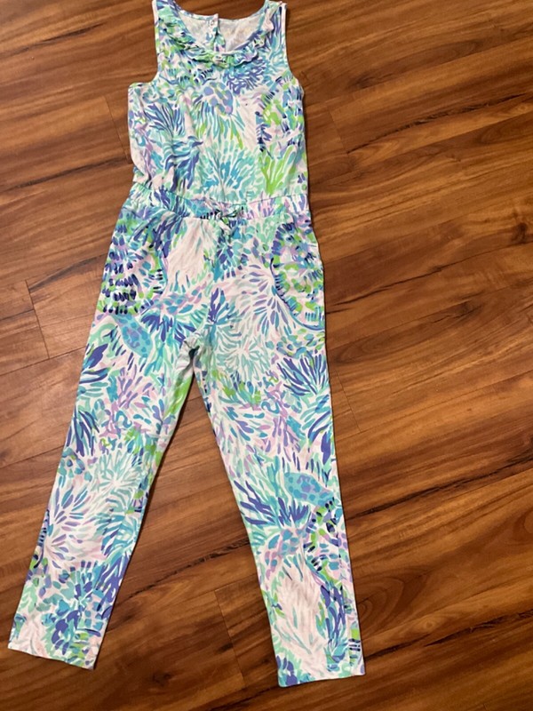 Girls Lilly Pulitzer Girls  She’ll of a Party  Jumpsuit M (6-7)