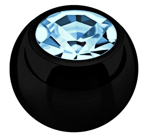 Piercing Gioielli Chiusura Ball Vite Sfera Nero IN 1,6mmx5mm con Zirconia - Foto 16 di 44