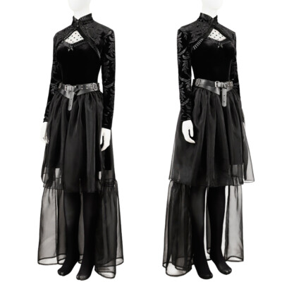 The Lisa Frankenstein Cosplay Costume Women Black Dress Stage Outfit Accessories