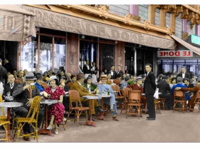 Paris France Cafe Lunch Time 1931 8 x 10 Photo Restaurant