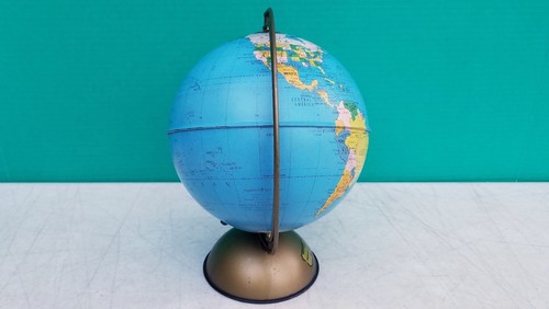 World Globe Coin Bank Nekoosa Wi STATE BANK Souvenir Replogle 6" 1950s Vintage - Picture 4 of 12