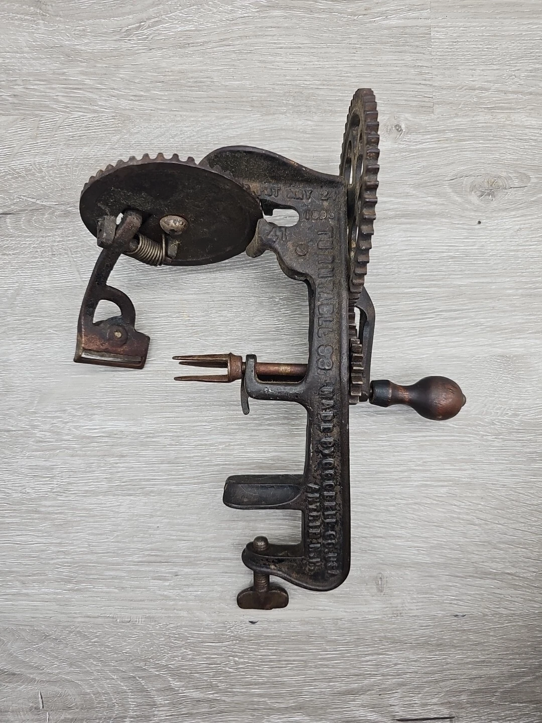 Antique Apple Peeler Turntable Made Goodell CO Antrim N.H. Pat May 24, 1898