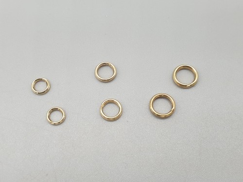 9Ct Yellow Gold Split Ring 5-6-7mm 9K Solid Gold Safety Charm Attach Link 1pc - Picture 3 of 5