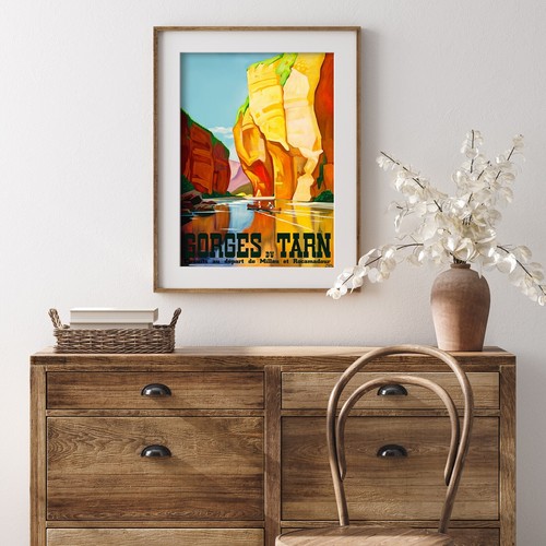 Gorges Du Tarn Frankreich Vintage Reise Poster Fine Art Print | Wohndeko - Bild 3 von 6