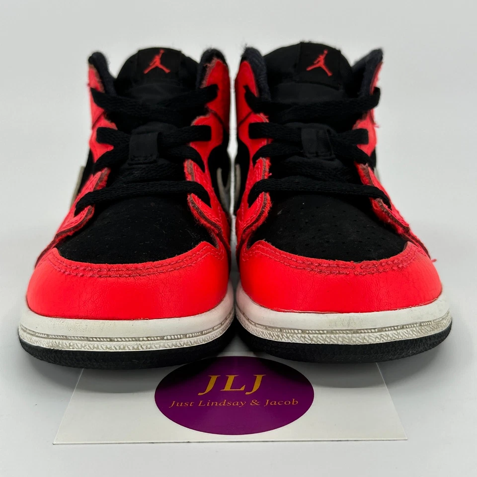 Zapatillas deportivas Air Jordan 1 Mid TD 'Infrarrojo 23' para niños pequeños 640735-061 talla 8C Foto 2 de 4