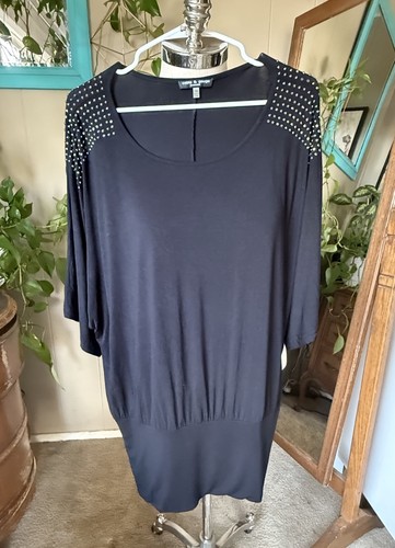 Cable & Gauge Black Studded Shoulder Top, Plus Size 1X - Picture 5 of 11
