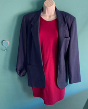 Blazer de lino RODIER de diseñador francés vintage para mujer talla 42 chaqueta vintage azul