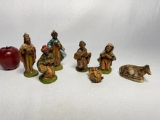 Vintage Christmas Nativity Manger Jesus Mary Joseph Wisemen Fontanini Italy MCM