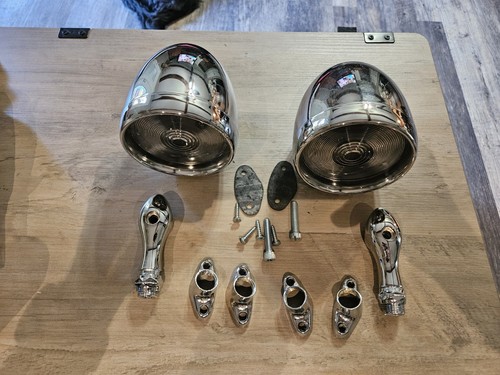 Pair Chrome Teardrop Dummy Outside Mounted Spot Lights