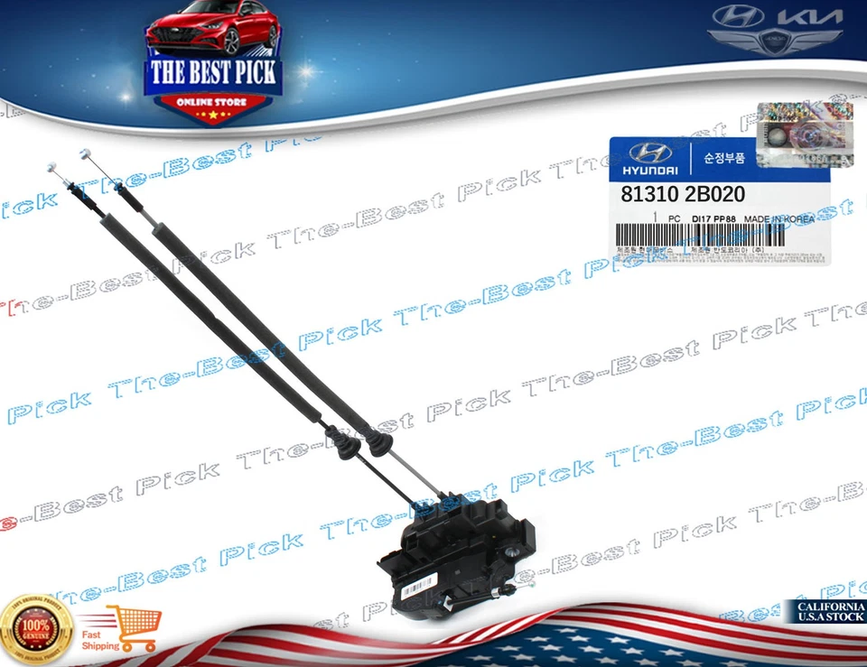 ⭐GENUINO⭐ Actuador Cerradura Puerta DELANTERO IZQUIERDO 2007-2010 Hyundai Santa Fe 813102B020 Foto 2 de 4