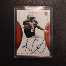 #62/99 Keke Coutee Rookie On Card Auto 2018 Panini Immaculate Texas Tech Texans. rookie card picture