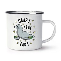 VerrüCkte Dichtung Damen Stars Retro Emaille Becher Tasse - Lustig Tiere