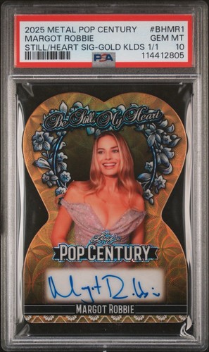 2025 METAL POP CENTURY MARGOT ROBBIE 1/1 STILL/HEART SIG-GOLD KLDS PSA 10 - Picture 6 of 11
