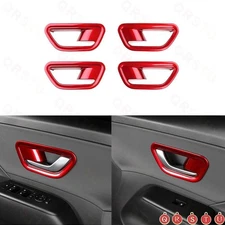 For Hyundai Kona 2024 2025 Red Inner Door Handle Bowl Panel Bezel Cover Trims