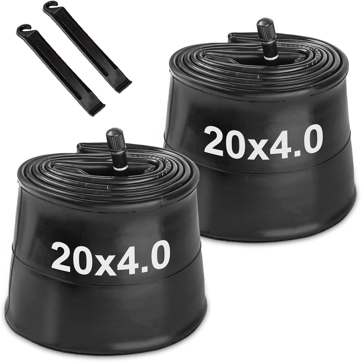 Premium 20/26" Fat Bike Inner Tubes 2-Pack with Tire Levers - Puncture Resistant
