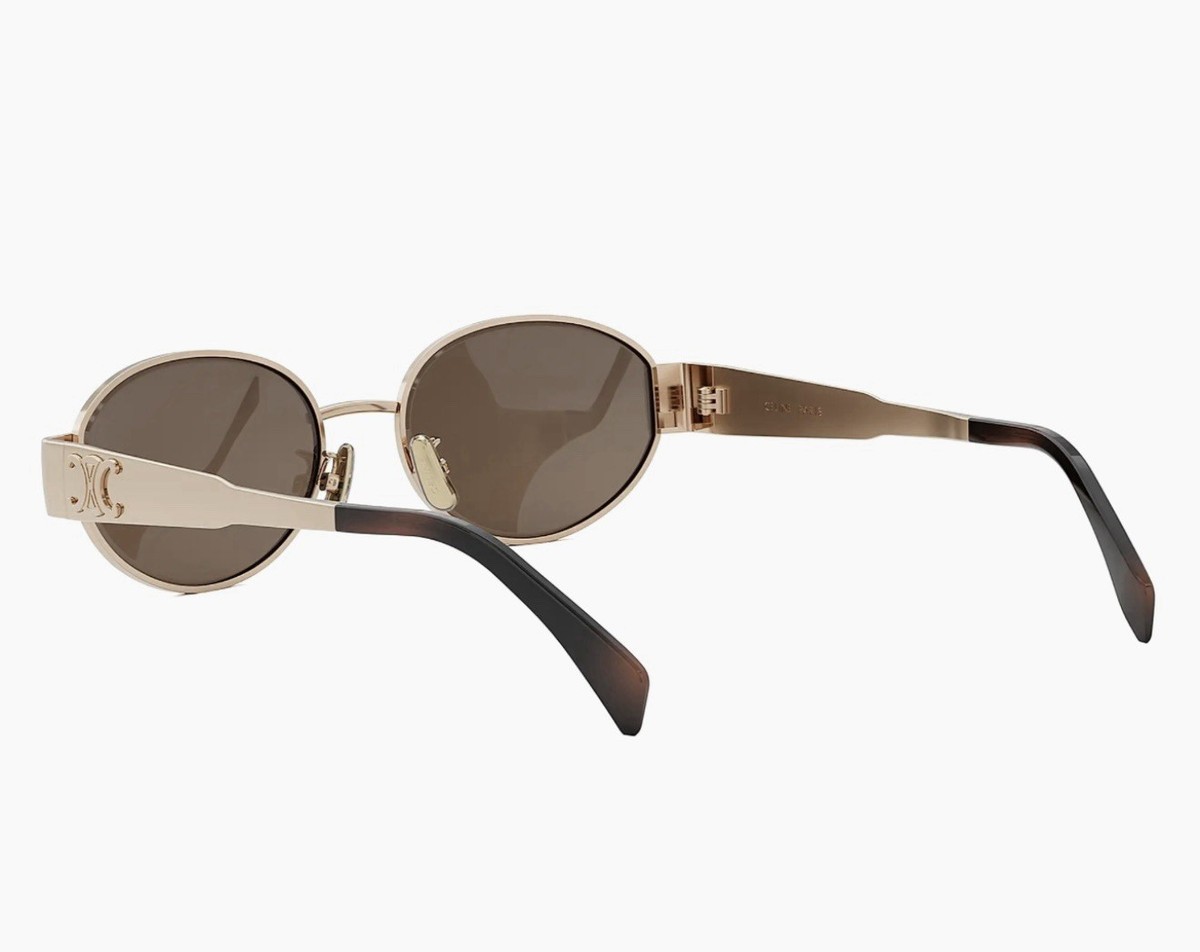 Celine CL40235U 28E Triomphe Metal Oval Sunglasses Rose Gold