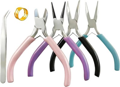 4pcs Mini Jewelry Pliers Tools Set for Jewelry Making & Repair Supplies - Flat/B