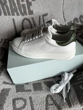 Lanvin DDB0 white dark green sneakers  FM-SKDK0A-GOTE-E23 size 43/10 NWT