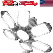 Ultimate Brightness: 15000LM Garage Light with Adjustable Panels & Instant On