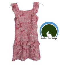 &Merci Pink Floral Micro Mini Ruffle Dress Small ANTHROPOLOGIE N1 Girly Cottage
