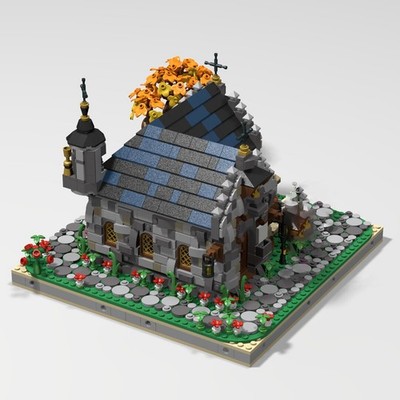 Hot Sale Medieval Chapel Building Toys Set for Collection 2087 Build Moc