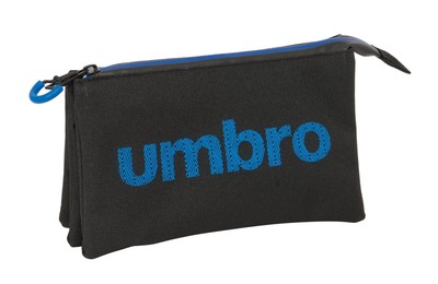 Safta UMBRO Jet Black   Triple Pencil Case, Children's Pencil Case, Ideal for Sc